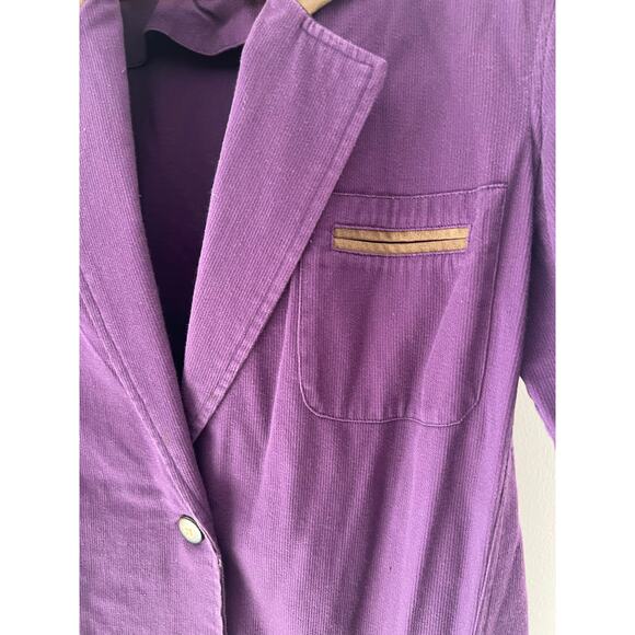 1980s-1990s Vintage Segrets Cotton Corduroy Button Down Jacket Purple Large JL - Picture 6 of 9